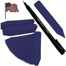 TAGKRAFTERS 5" x 5/8" Dark Purple Premium Pot Stakes with Marker - 400 Pcs - Plastic Plant Tags and Labels - Nursery Garden Tree Labels Waterproof Writeable | Made in The USA |
