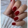 ONPRESS 24 Uñas Postizas Rojas Cortas Cuadradas Autoadhesivas, Sin Pegamento,