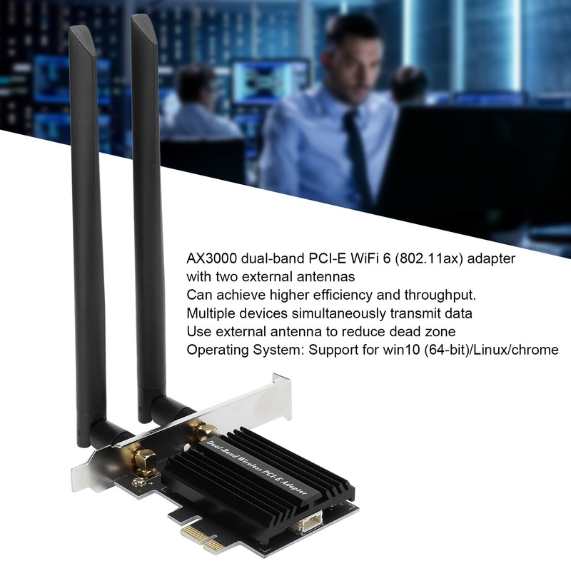 Network Card Desktop Dual Band Adapter with 8DB Antenna Extension