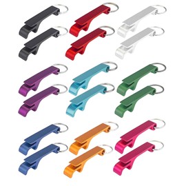 Gaahkai 18PCS 9 Colored Keychain Bottle Opener for Men, Small Key Chain Beer Opener