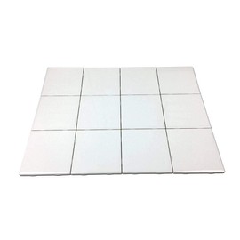 Set of 12 Glossy White Ceramic Tiles for Arts & Crafts by Squarefeet Depot Genuine Made in USA (4.25"x4.25")