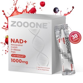 ZOOONE 1000mg NAD+ Berry Flavor Drink Mix for Skin Aging Support, Energy, and Focus - 30 Pack -:_Pack of 1(30 Packets)
