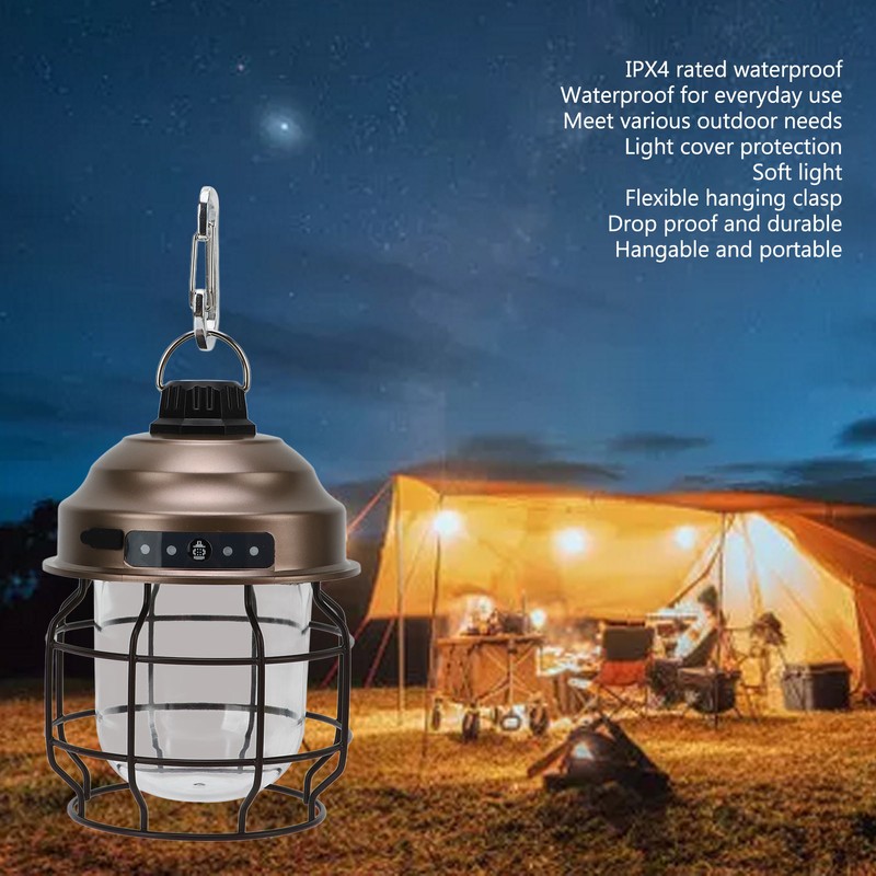 LED Camping Lantern Retro Style Portable Outdoor Rechargeable Camping Lights