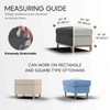 Menotti Footstool Ottoman Foot Rest Slip Cover for Sofa and