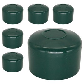 SKIR'CO RAL 6005 Fence Post Caps Round 45 mm Green Plastic Caps for Round Fence Posts Fence Post Covers Moss Green (Pack of 6)