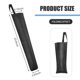 Polcatay Car Umbrella Storage Cover, Leather Waterproof Hanging Storage Bucket for Long and Short Handled Umbrellas, Foldable Portable Bag to Avoid Dripping Water, for Most Cars Trucks (Black)