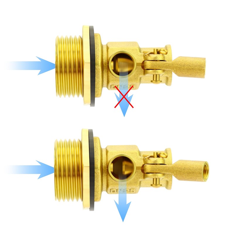 GASHER 2PCS 1" 304 Stainless Steel Float Ball Valve with