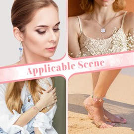 Ouligay 60 Pieces Enamel Flower Pendants for Bracelets Cute Daisy Cherry Flowers Charms Pendant Set Small Flower Pendant Enamel Charm for DIY Necklaces Bracelet Jewellery Making