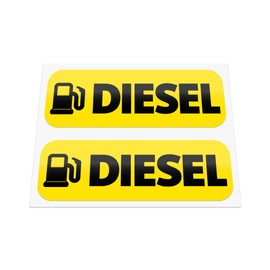HastingsDesigner 2x Diesel Fuel Reminder Stickers - Durable Weatherproof Laminated Vinyl Decal Labels suitable for exterior of a Car, Van, Taxi, Caravan or any smooth surface