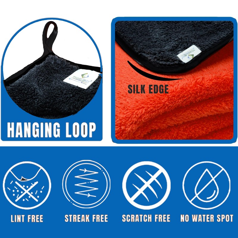 Towelogy Microfibre Car Drying Towel Extra Large 800GSM Dual Sided