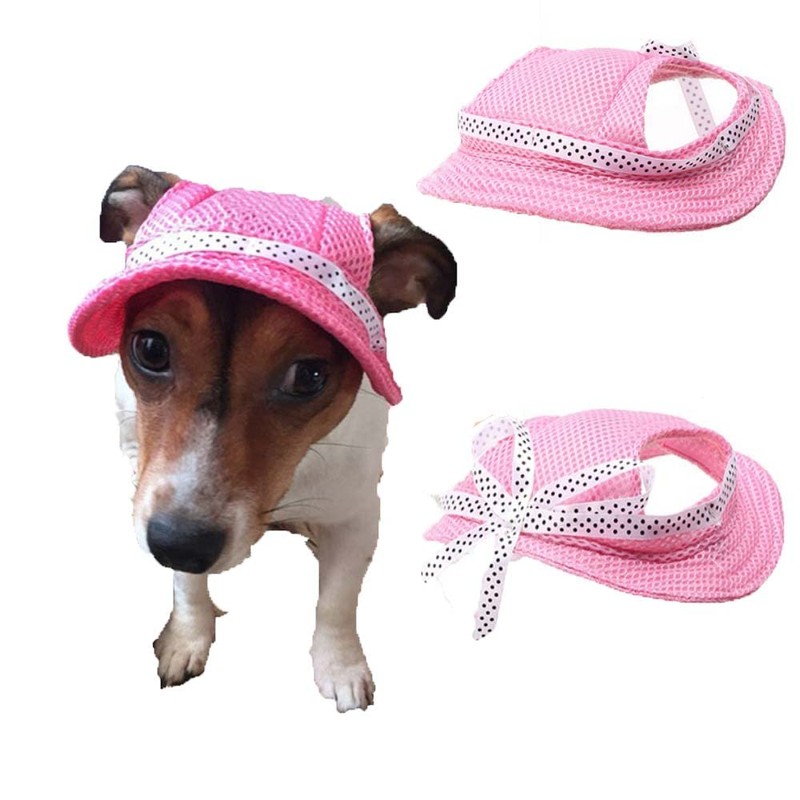 Leadigol Dog Hats - Mesh Pet Cap, Pink, Small, Summer,