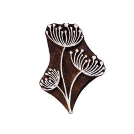 Wooden Textile Stamps Handmade Floral Craft Printing Block Stamps Scrapbook Heena Pottery Clay Projects