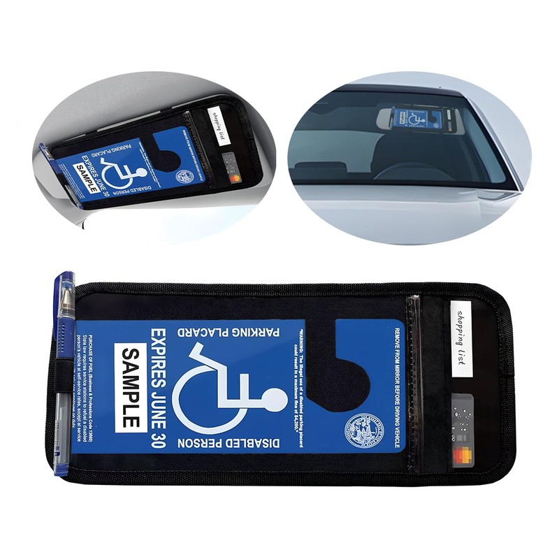 KHGUZ Car Handicap Placard Holder, Visor Disabled Parking Permit Sign