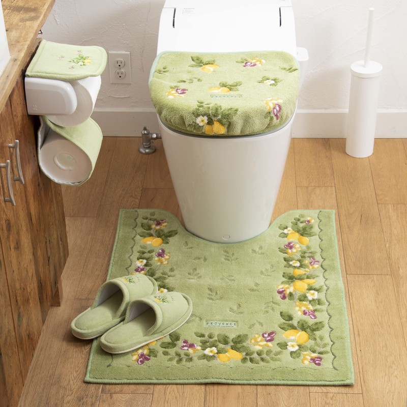 OKA Provence Ciel Toilet Seat Cover, Washing/Heating Type, Green (Nordic