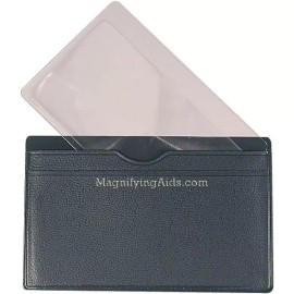 Unbranded 2X Credit Card Size Pocket Magnifier, Vinyl Case - Great for Low Vision Reading