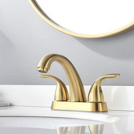 Phiestina 4 Inch 2 or 3 Holes 2 Handles Centerset Matte Black Lead-Free Bathroom Sink Faucet, Bathroom Faucet with Copper Pop Up Drain and Water Supply Lines, BF008-5-MB