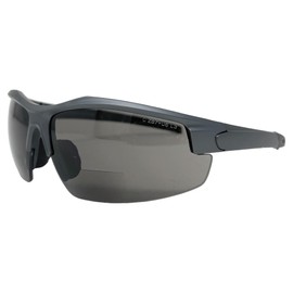 Incredible Bargains The Omega Bifocal Sun Reader Sport & Wrap-Around Safety Reading Sunglasses, + 2.00 Gunmetal Grey