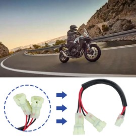 eMagTech 1Set Motorcycle Twin Power Splitter with 2-Way Female Connectors Wire Seals Terminals Compatible with Honda CB500X CBR650R CB1000R