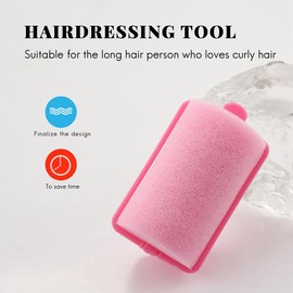 Limnyves 24pcs Dark Pink Hair Styling Soft Foam Sponge Roller Curler Hairdressing Tools
