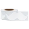 Hybsk 8cm x 4cm White Mustache Stickers Moustache Party Baby