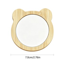 Small Round Hand Mirrors Mini Mirror (Bear), 2.76In, 6 PCS
