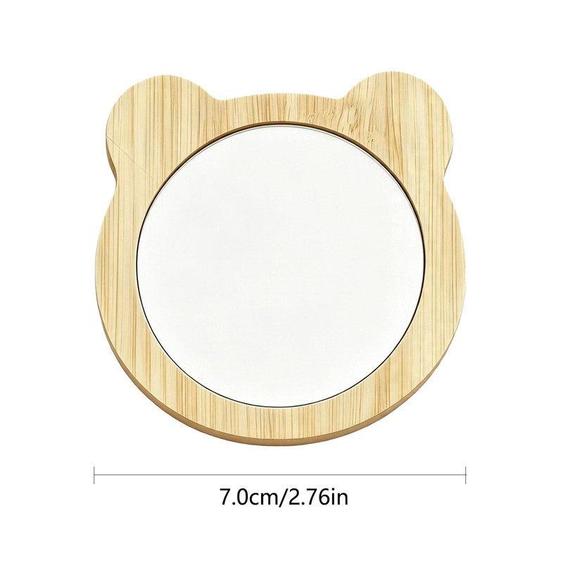 Small Round Hand Mirrors Mini Mirror (Bear), 2.76In, 6 PCS