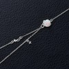 YUNKAI 925 Sterling Silver Opal Bracelet for Women, Adjustable Round