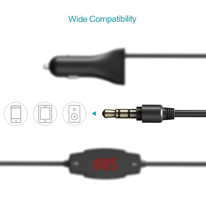 dodocool Wireless FM Transmitter Radio Car Kit with Hands-Free Function