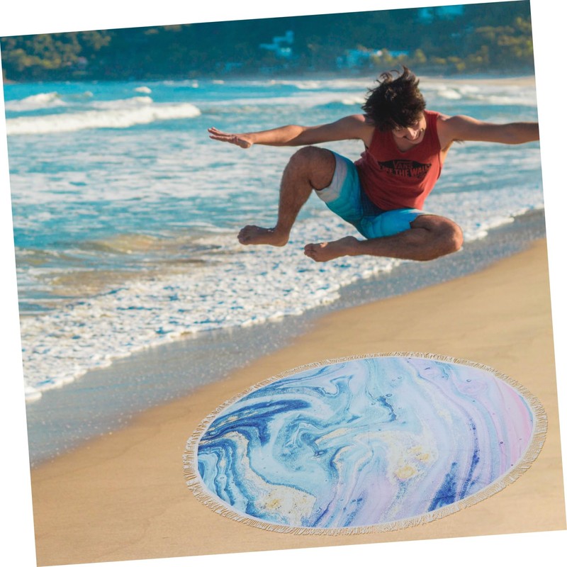 ULTECHNOVO 1Pc Beach Towel with Quicksand Pattern Unique Round Towel