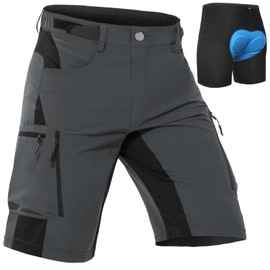 Cycorld Men's MTB Cycling Shorts, Quick-Drying Mountain Bike Shorts with 4D Seat Padding, Elastic, for Outdoor Sports
