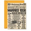 70th Anniversary Cards for Women and Men, Married 1956 Newspaper