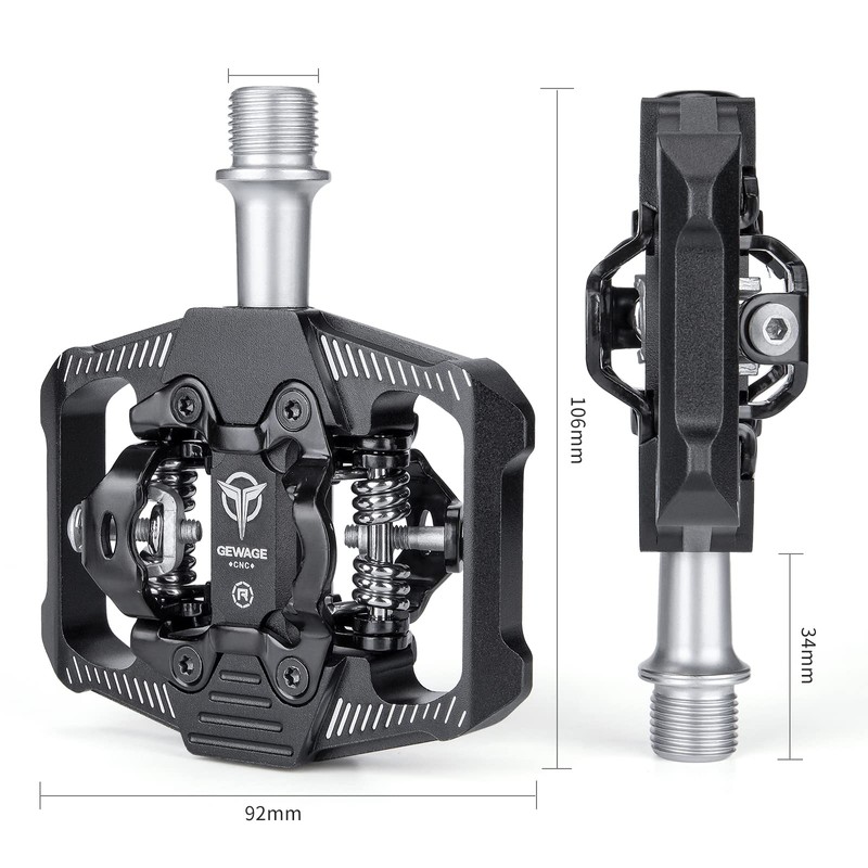 Mountain Bike Click Pedal Set, Dual Side Clip MTB Pedals,