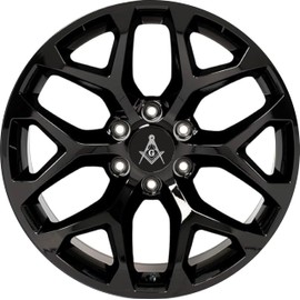 Masonic Design 3.25" Wheel Center Hub Caps for GMC Sierra Yukon Chevy Silverado Tahoe Design Center Set of 4