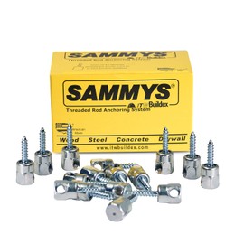 Sammys 8022925-25 3/8 x 2 1/2'' Horizontal Rod Anchor Super Screw with 3/8 in. Threaded Rod Fitting, for Wood (Pkg.=25) , Zinc