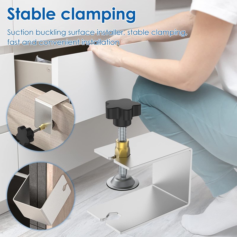 2/4Pcs Cabinet Installation Clamp Stainless Steel Drawer Fixing Clip Adjustable