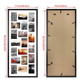 QUTREY Collage Picture Frame 4x6, 20 Opening Black Large Photo Frame for Multiple 4 by 6 inch Pictures for Wall