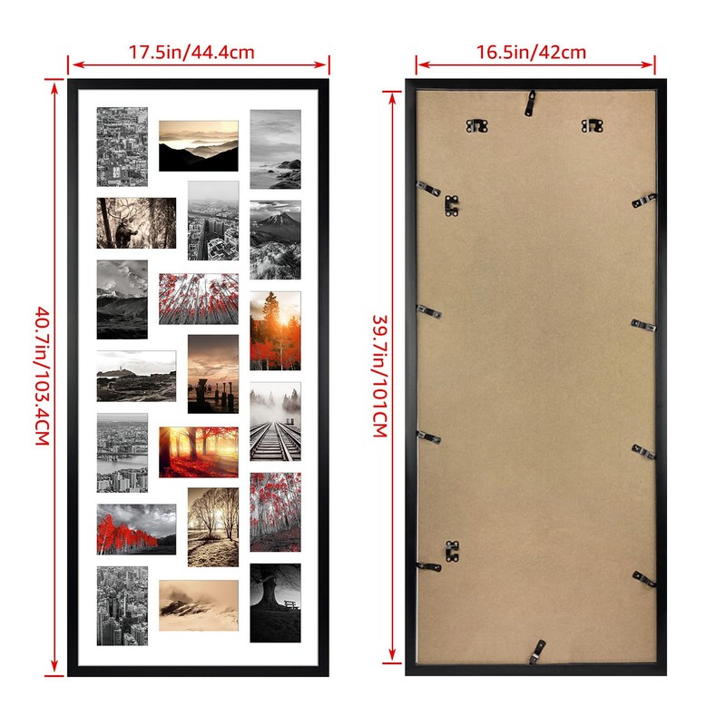 QUTREY Collage Picture Frame 4x6, 20 Opening Black Large Photo