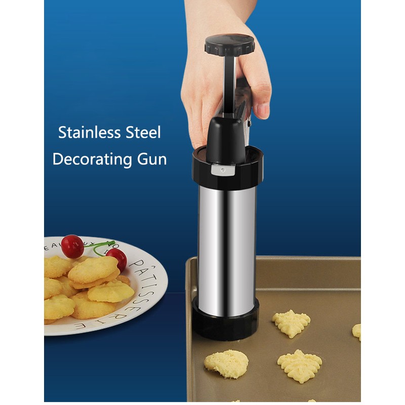 Stainless Steel Decorating Gun Cookie Biscuits Hand-Pressed Biscuit Machine Household