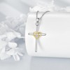 TIGER RIDER Cross Necklace Sterling Silver Gold Heart Cross Pendant