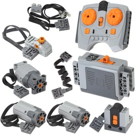 Zylopa 9pcs Technic-Motor Power-Function Kit IR-Receiver-Remote-Control AA Battery-Box-Switch-Light-Extension-Cord