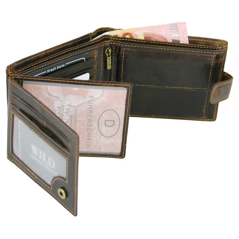 Riegel Men's Leather Wallet, brown, Cosmetic case