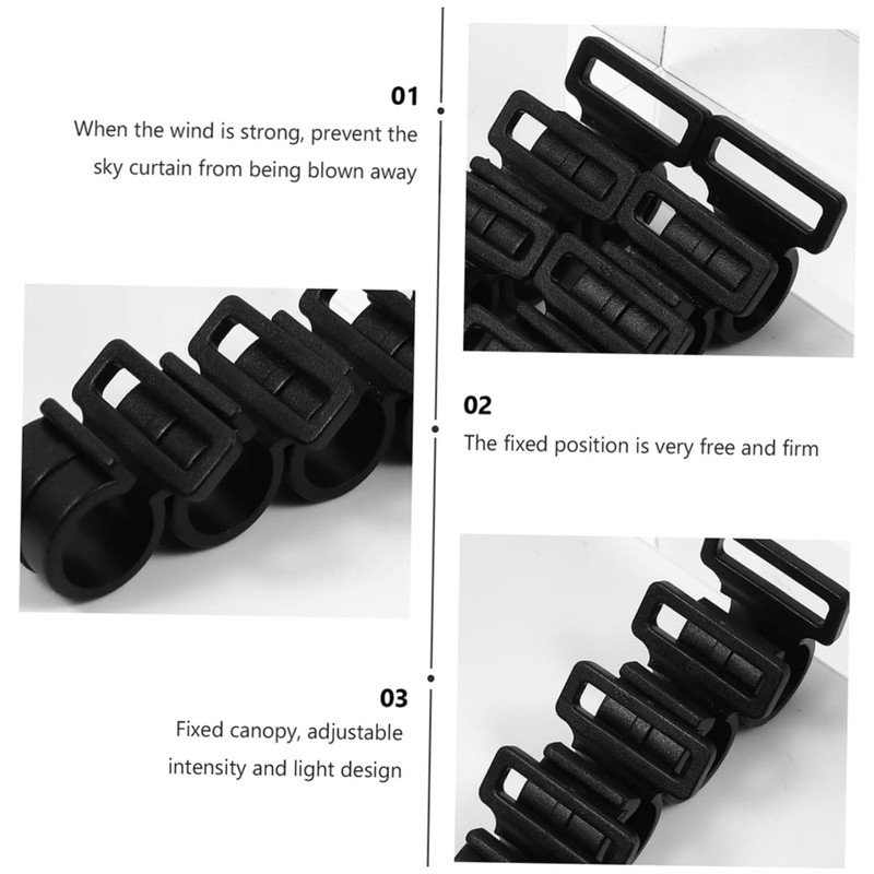 BIUDECO 30pcs Awning Pole Clips Heavy Duty Tent Suspension Hooks