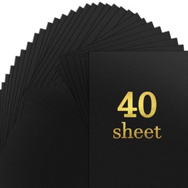 RYKOMO 40 Sheets Black Cardstock Paper 8.5 x 11 Inch Thick Cardstock 75lb 200 GSM Heavy Black Paper for Invitations, DIY Cards Making, Craft Projects, Stationery Printing