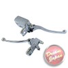 Motorcycle Brake Clutch Lever Master Cylinder Set Plated for 0.9