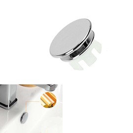 Bathroom Sink Overflow Cover Basin Trim Brass Insert in Hole Round Caps Brushed Nickel Vanity Ceramic Vessel Kitchen Replacement Dual Layer Insert,for Kitchen Bathroom(Silvery)