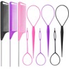 Luumxai 9pcs Topsy Hair Tail Tool and rat tail comb