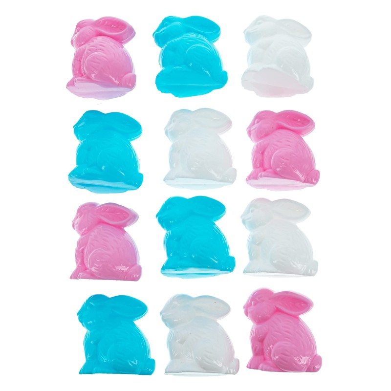 Set of 12 Multicolored Bunnies Fillable Plastic Easter Eggs
