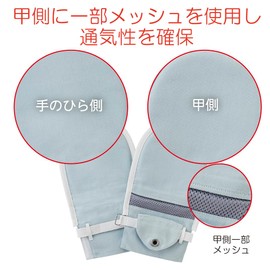 Fudo Tebukuro No.3, Blue, M, Pack of 2, 105857