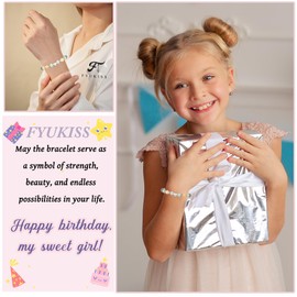FYUKISS Birthday Gifts for Girls, 7 Year Old Girl Gift Ideas, Sweet 7 Birthday Bracelet Decorations Gifts for Sister Niece Daughter Granddaughter