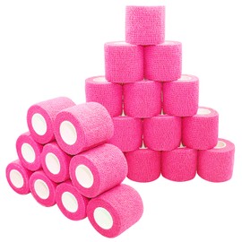 COMOmed Self Adherent Cohesive Bandage 2"x5 Yards First Aid Bandages Stretch Sport Athletic Wrap Vet Tape for Wrist Ankle Sprain and Swelling,Pink(24 Rolls)